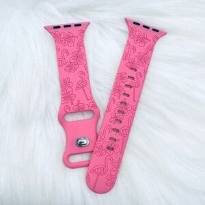 New Pink Floral Design Watch Bands For Apple Watch Series  42mm 44mm 45mm 49mm